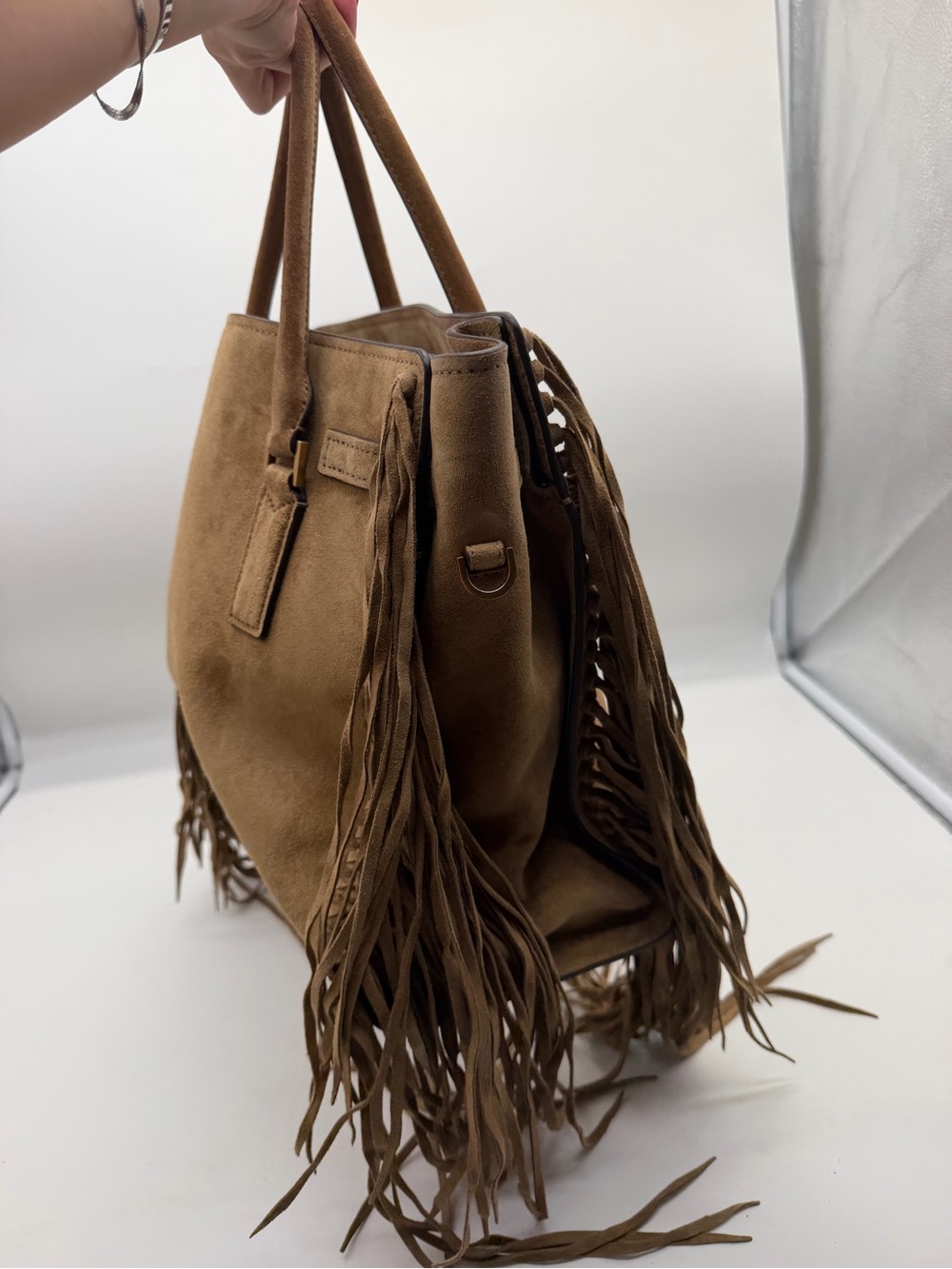 Michael Kors Tan Suede Fringe Tote - Picture 13 of 16